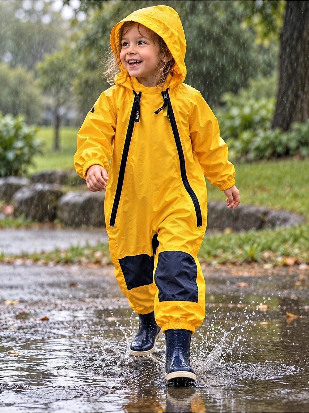 Tuffo Muddy Buddy Rain Suit Kids Rain Suit Yellow & Black Size 3T